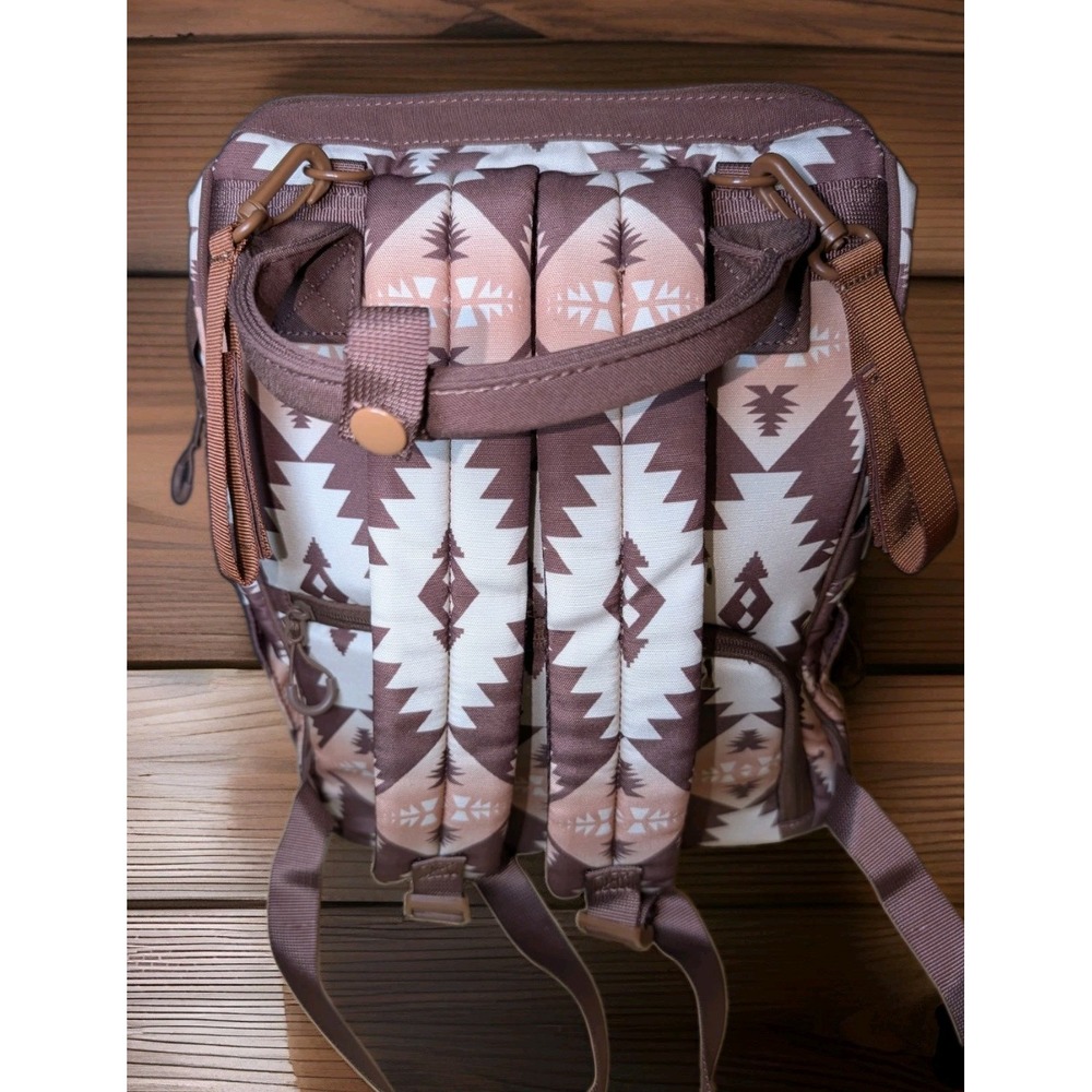 Wrangler Aztec Southwestern Pattern Dual Sided Print Multi-Function Backpack - Picture 2 of 8